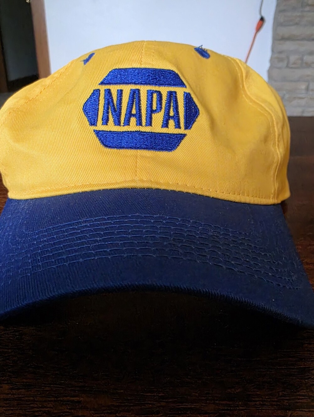NAPA Auto Parts 75-Year Anniv. Strapback Adjustable Hat Baseball Cap Yellow/Blue
